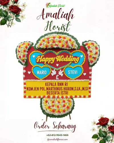 Karangan Papan Bunga Pernikahan di Bocek